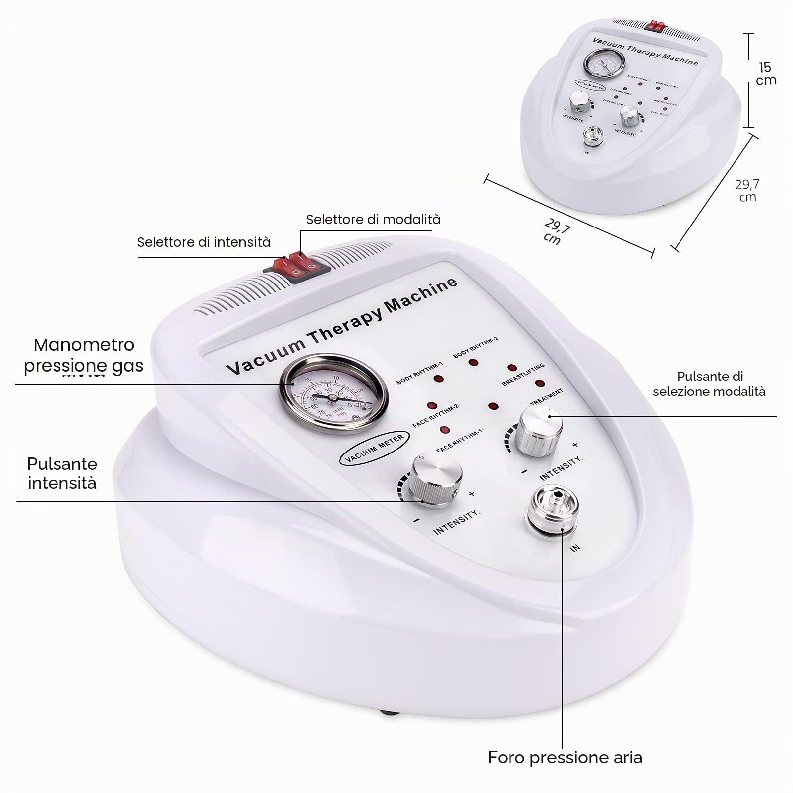 Meifuly Set di terapia di coppettazione sottovuoto con 30 tazze e 3 pompe, aspirazione regolabile e 6 modalità macchine di terapia del vuoto