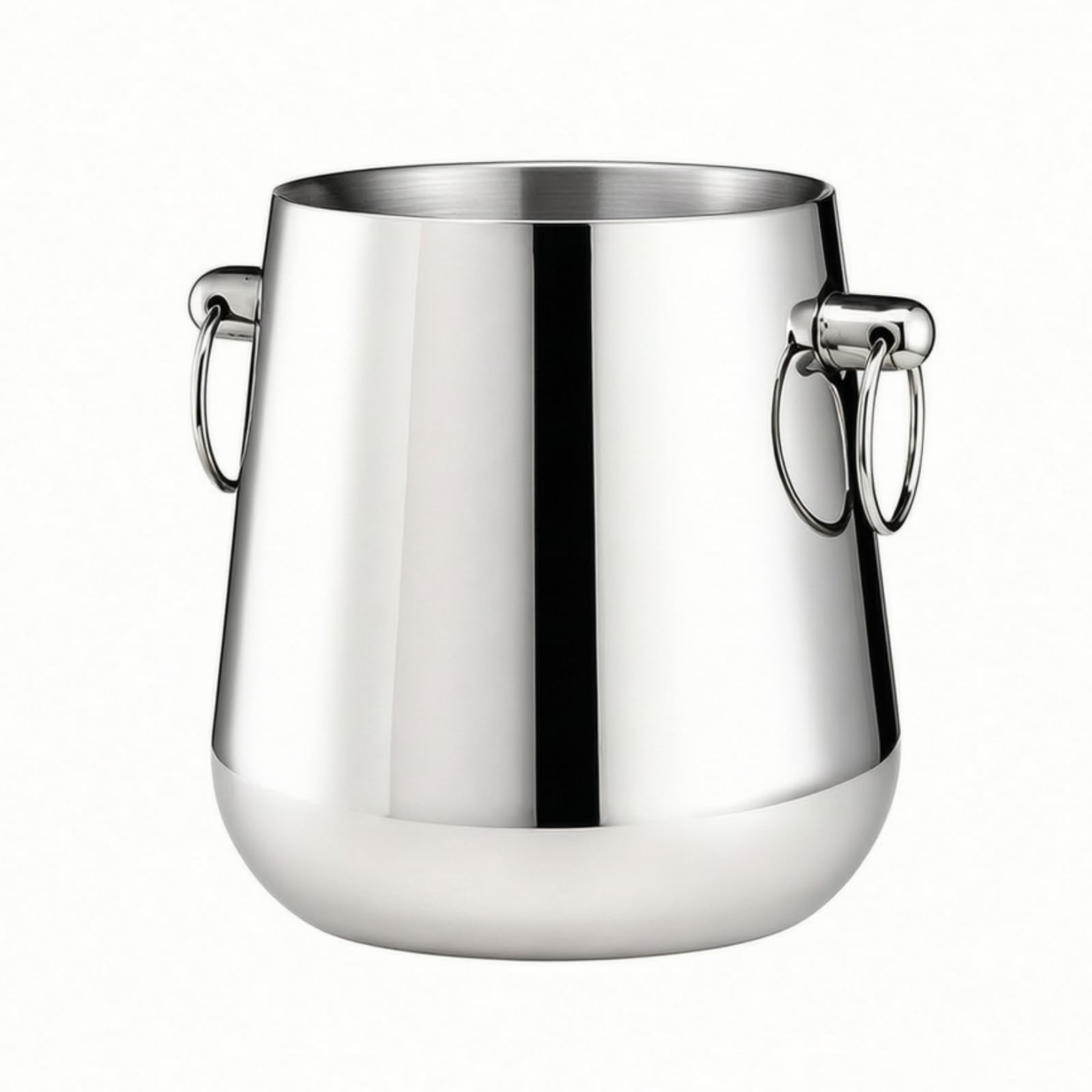 Cubo Hielo Acero Inoxidable Doble Pared Práctico Cubo Hielo Cilíndrico Acero Elegante Recipiente para Establecimientos Domésticos, Cenas, Estilo A