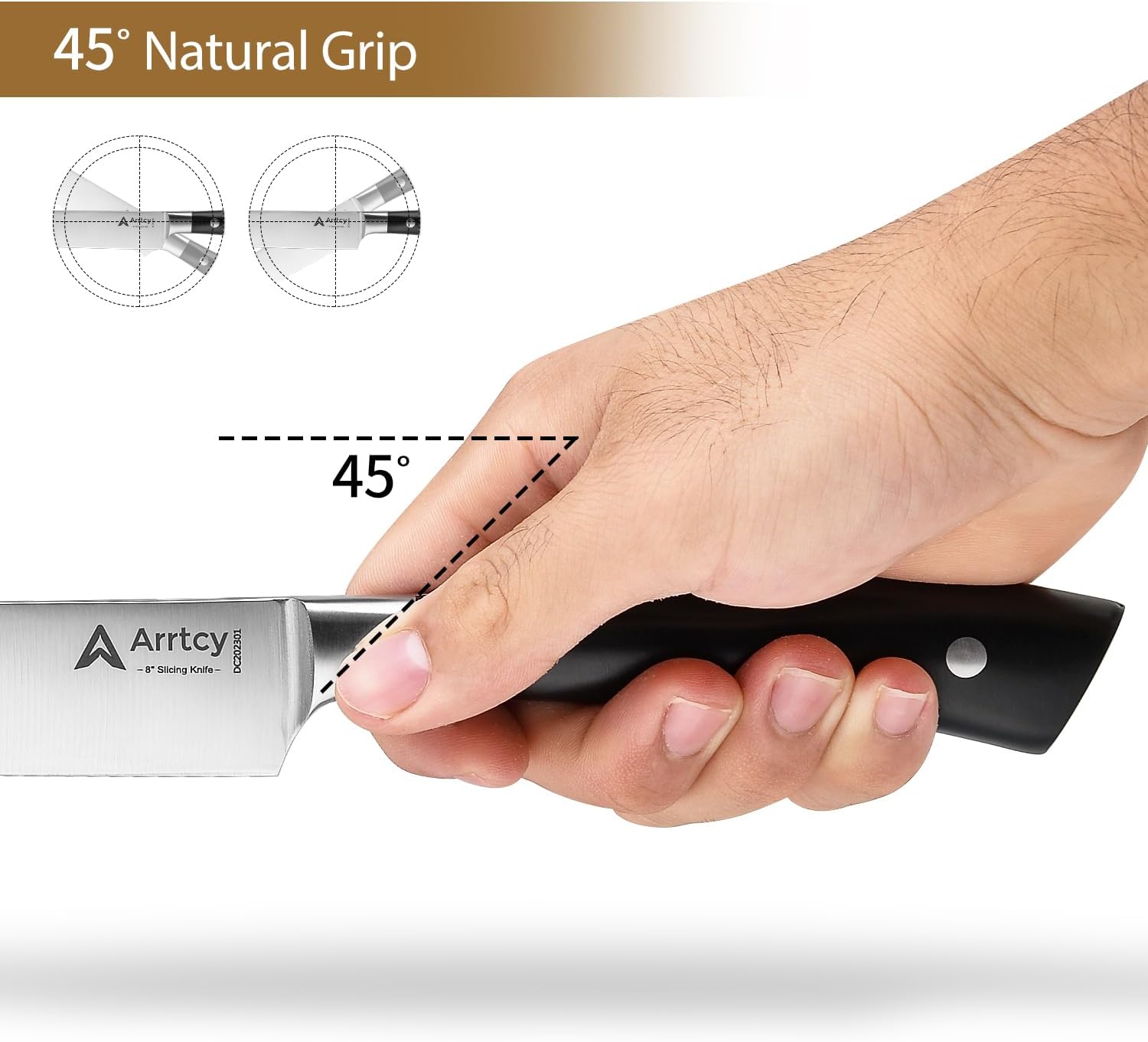 Turkey Carving Set,Full Tang Ergonomic Handle Carving Knife and Fork,German Stainless Steel Kitchen Tools for Turkey, Ham, BBQ,Includes Carving Fork & Knife with Gift Box - Image 4