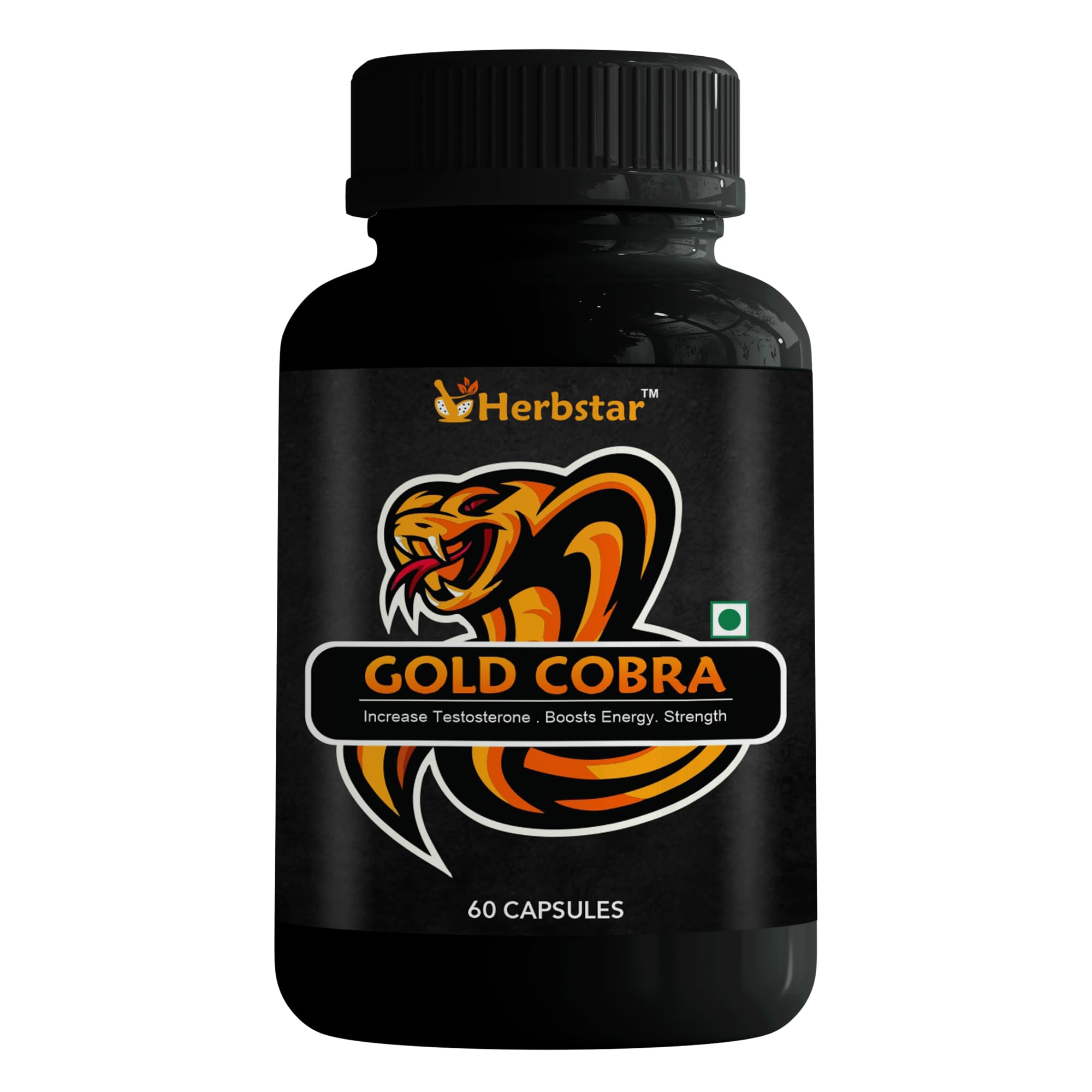 Gold Cobra Capsules Ayurvedic Supplement | With Shilajit, Ashwagandha & Safed Musli | Energy, Stamina & Wellness Booster 60 Capsule