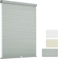 Vista 15 de Changshade Persianas Celulares Opacas, Persianas de Panal para Ventanas sin Cordón con Rieles de Aleación de Aluminio, Tela de Color Combinado
