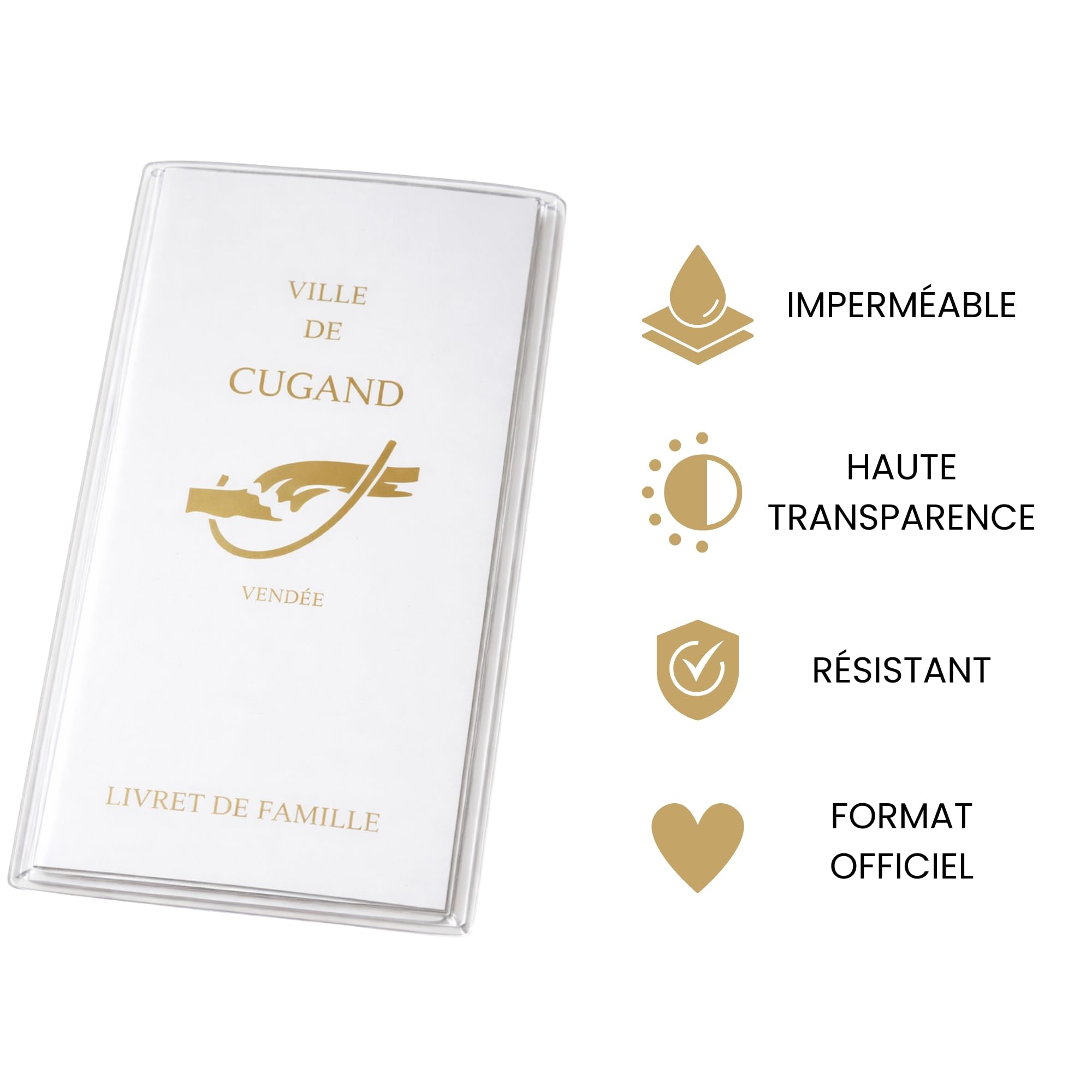 Protège Livret de Famille PVC Transparent 10x21 cm Étui de Protection Étanche