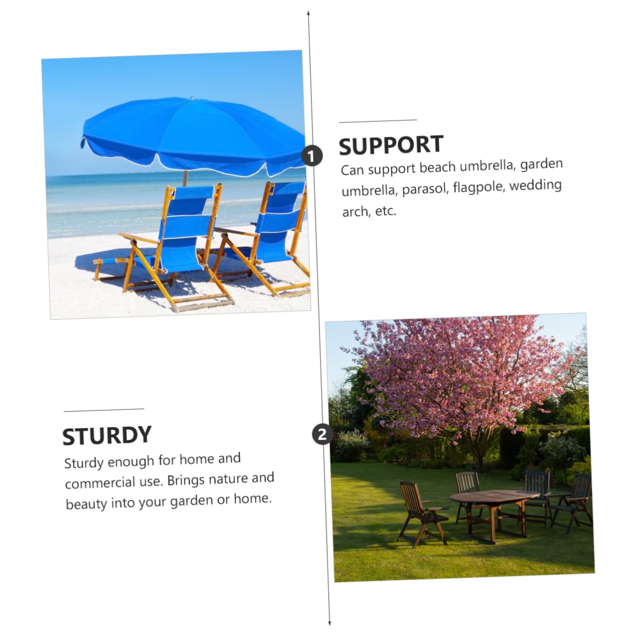 YARNOW Support de Parasol Extérieur Noir en Plastique, Base Étanche