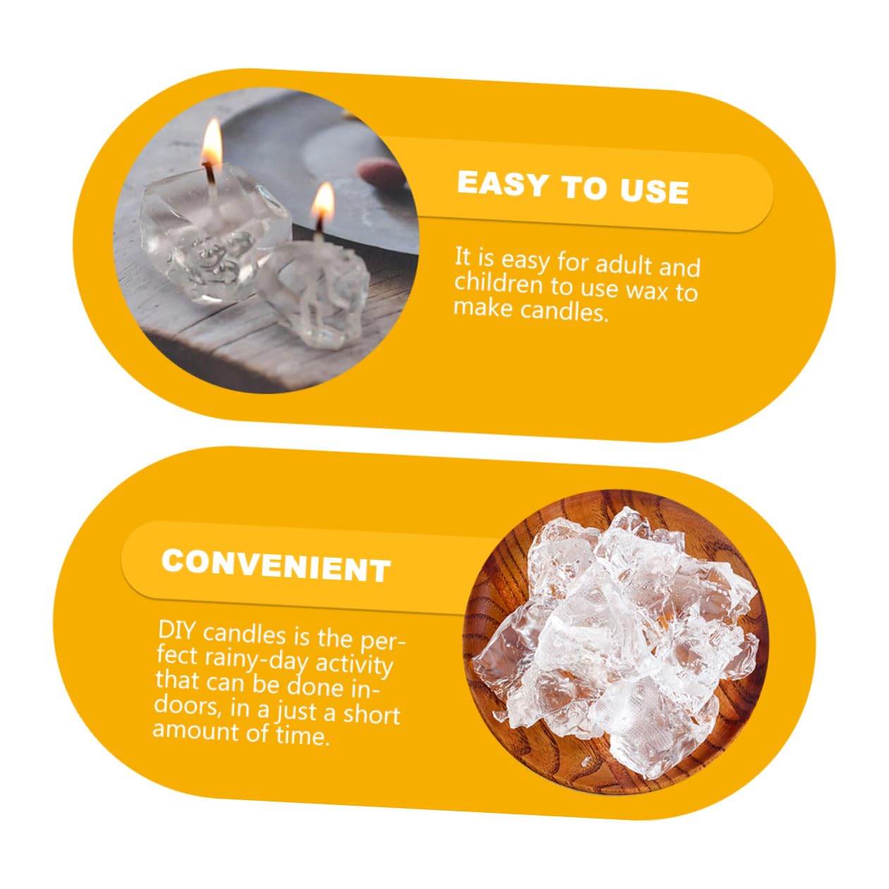 LIFKOME Cera Natural para Hacer Velas Diy, 1 Bolsa de Cera Transparente para Manualidades, Adecuado para Actividades en Días Lluviosos y Fabricación de Velas Artesanales