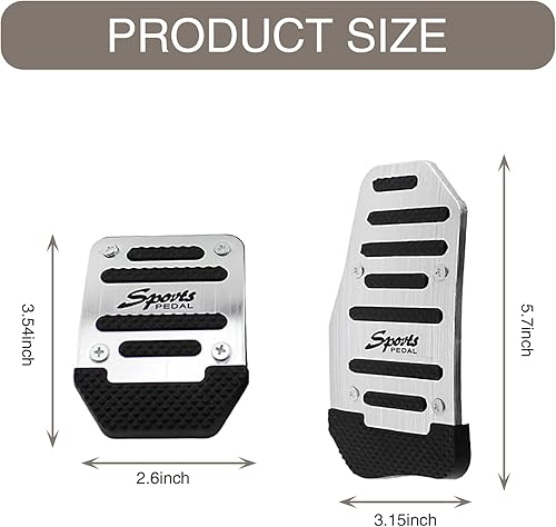 Miniatura 2 de Juego de 3 pedales de pedal de automóvil, aleación antifricción antideslizante de transmisión acelerador, pedal de freno, pedal de embrague,