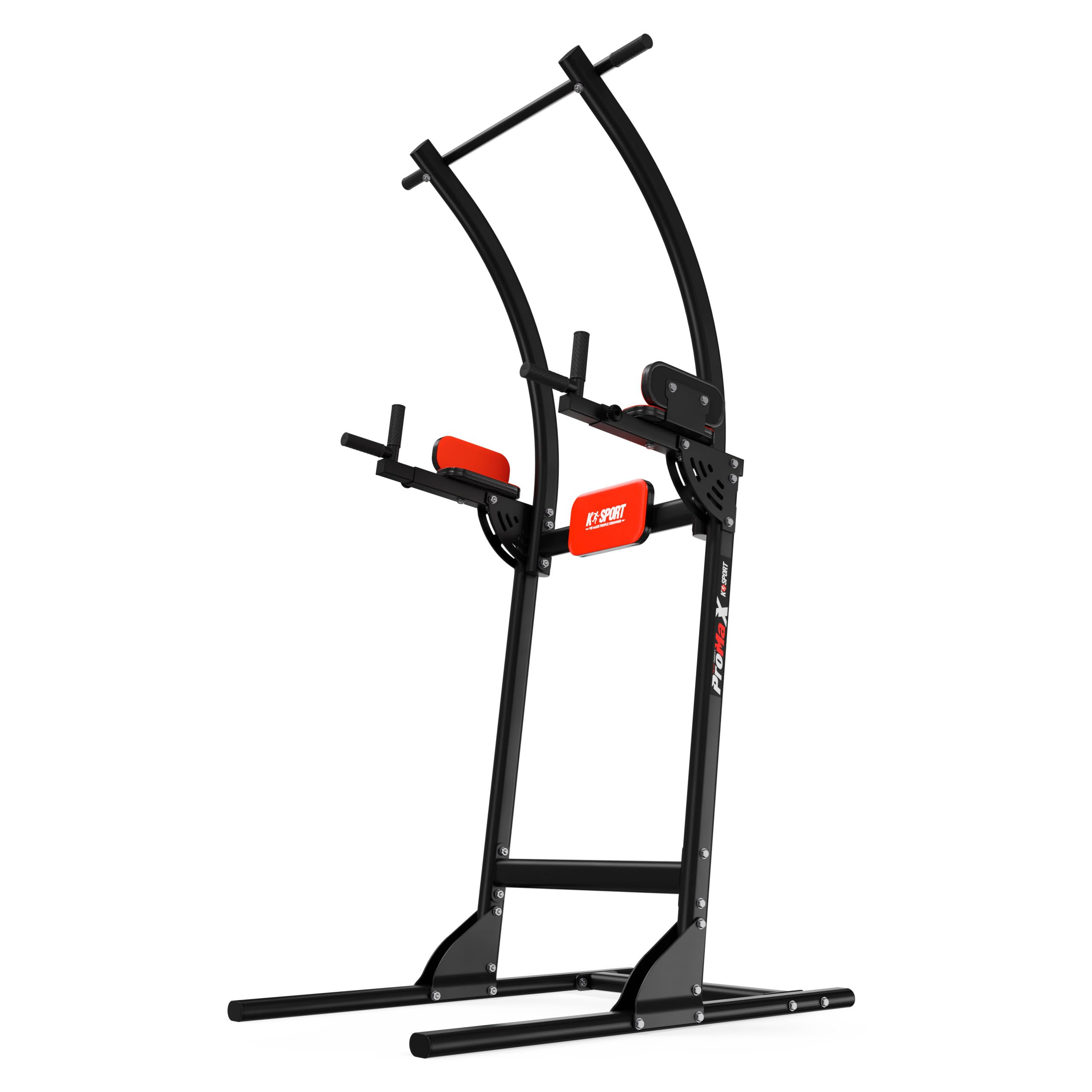 K-Sport: Power Tower Fitness Aparato | Barra de dominadas independiente | Torre de fuerza multifuncional de hasta 150 kg | Fitness Tutm | Torre de fuerza con estación de inmersión y barra de dominadas