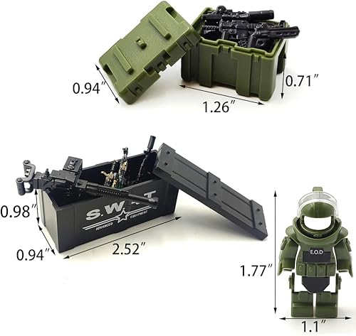Miniatura 7 de ZHX Paquete de armas, accesorios militares, juguetes de bloques de construcción, incluye casco NVD, armadura corporal E.O.D, pistola de camuflaje