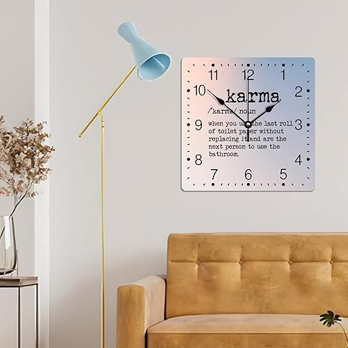 Miniatura 139 de Definición de recursos humanos Reloj de PVC con refranes inspiradores, números cuadrados, tipografía, impresión de poste de 12 pulgadas, silencioso