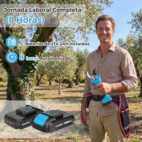 Miniatura 4 de Laecabv Tijeras De Podar Electricas 40mm Progresivo 2 Recargable Litio Batería Para Jardinería Viñedos Árboles Frutales