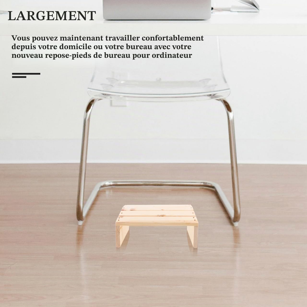 Angoily Repose-Pieds Bois Massif Incliné 30X21X11 Cm Confort Ergonomique Support Jambe pour Bureau Maison Salle De Bain