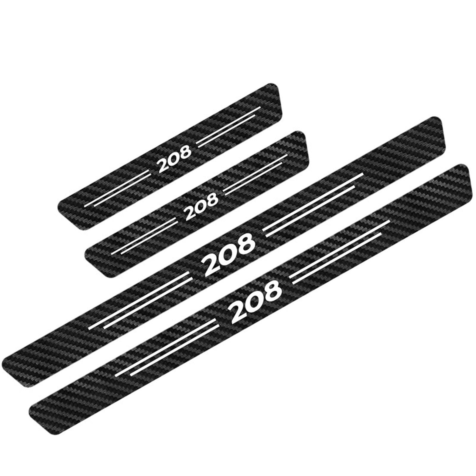 Symilov 208 4Pcs Car Door Sill Protector For Peu-Geot 107 108 206- 301 306-308 407-508 2008-5008 Rcz Rifter Car Threshold Scuff Plate Carbon Fiber Stickers Styling Accessories,
