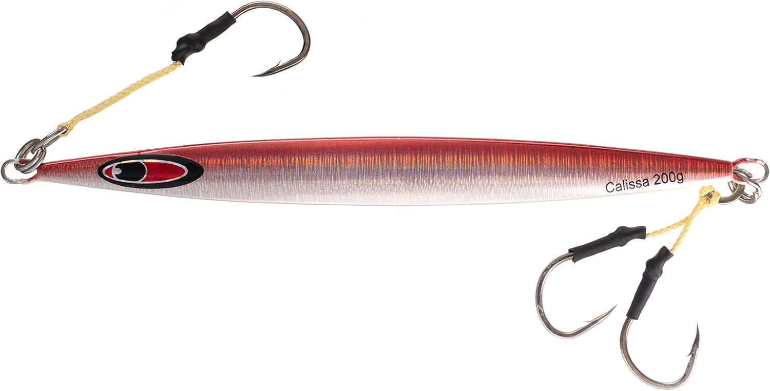CalissaOffshore® Speed Jig 80g - 550g Tuna Rigged 3/0 + 7/0 Assist Hooks Butterfly - Vertical Speed Lure Slow Pitch Flat 150g 250g 400g
