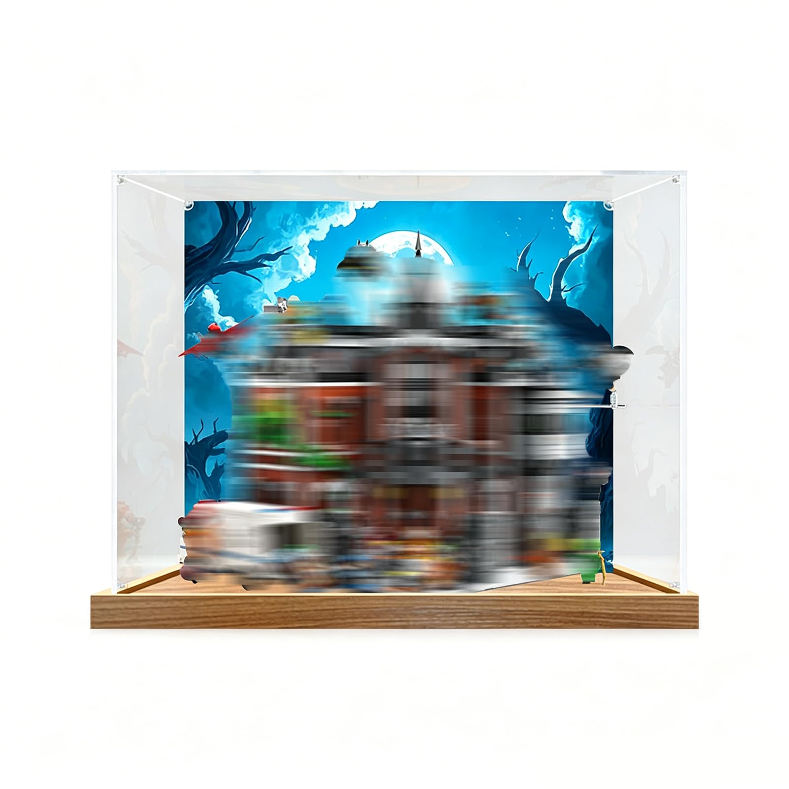 Vitrine kompatibel mit LE*GO 76300 Ark*ham Asylum (lackiert, 3 mm) | Transparentes kratzfestes Acryl für LE*GO 76300, Staubschutz, einfache Montage, Sammlervitrine, Geschenkbox, Vitrine
