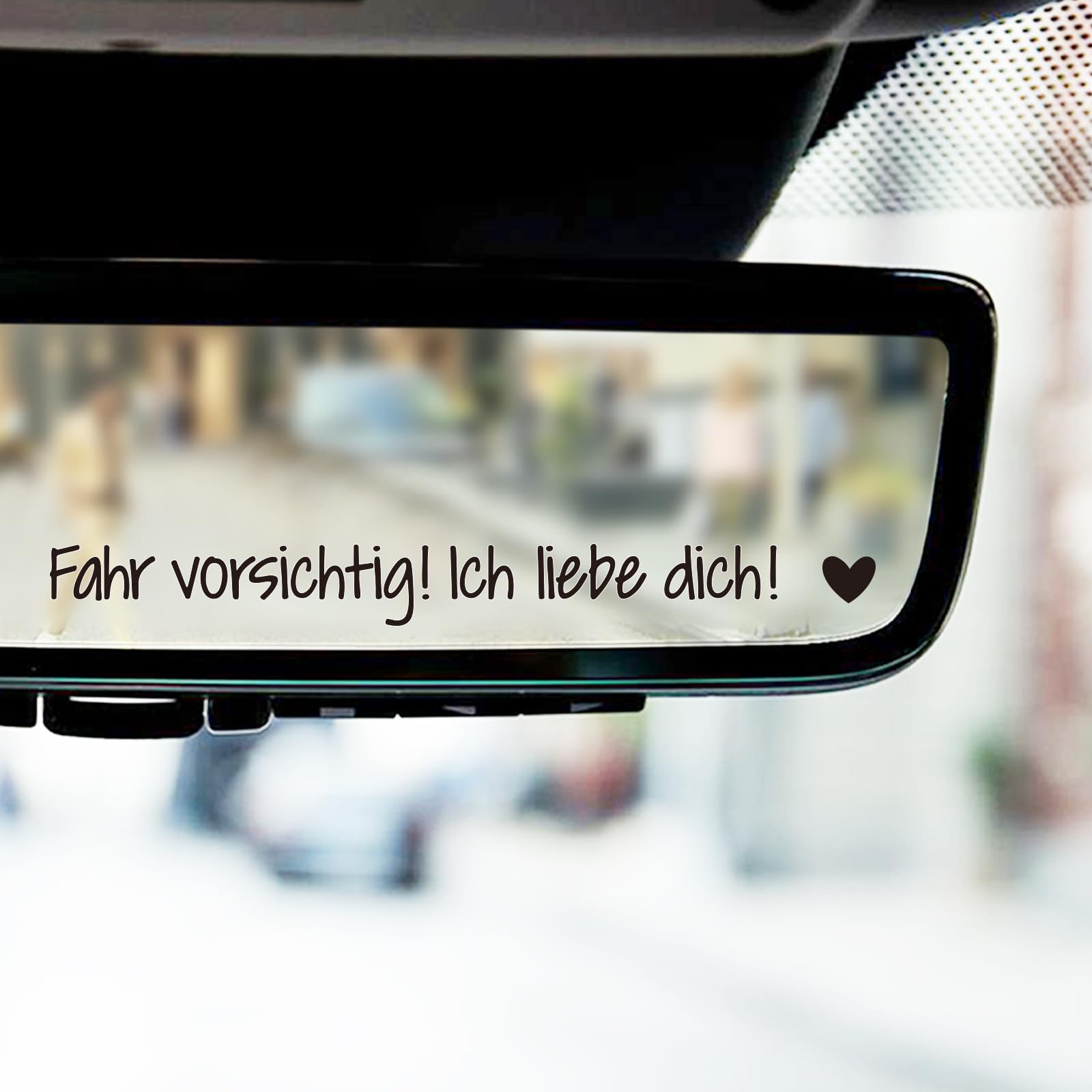 9 Stück Aufkleber Fahr vorsichtig ich liebe dich, Auto Spiegel Sticker - Ich brauch dich hier bei mir - Pass auf dich auf, Rückspiegel Geschenk für Fahrer Autospiegel Autofenster Deko