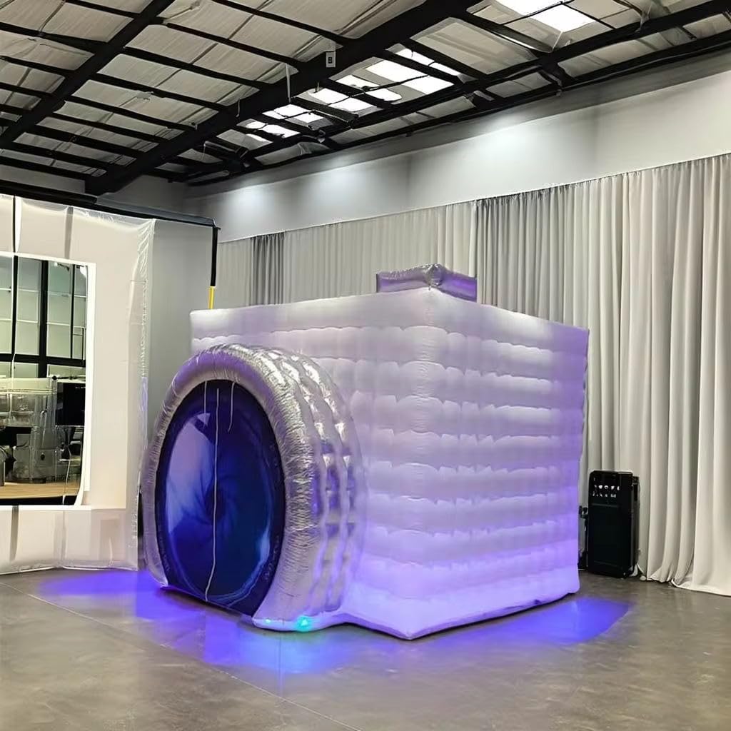 SAYOK Inflatable Photo Booth Backdrop with LED Light is Suitable for Outdoor Events, Birthday Parties, Photo Booth Backdrop for Wedding, Event, Show(Logo not Include)