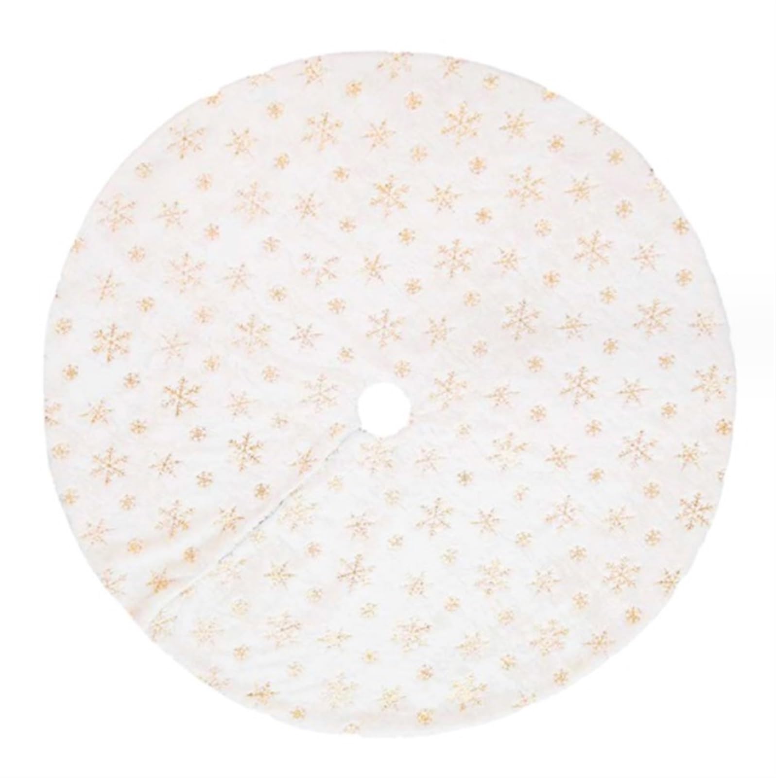 Tapis de Sapin de Noel Jupe d'arbre De Noël en Fausse Fourrure 48 Pouces, Blanche Enneigée pour Décorations Réutilisables Couvre-Pied d'arbre