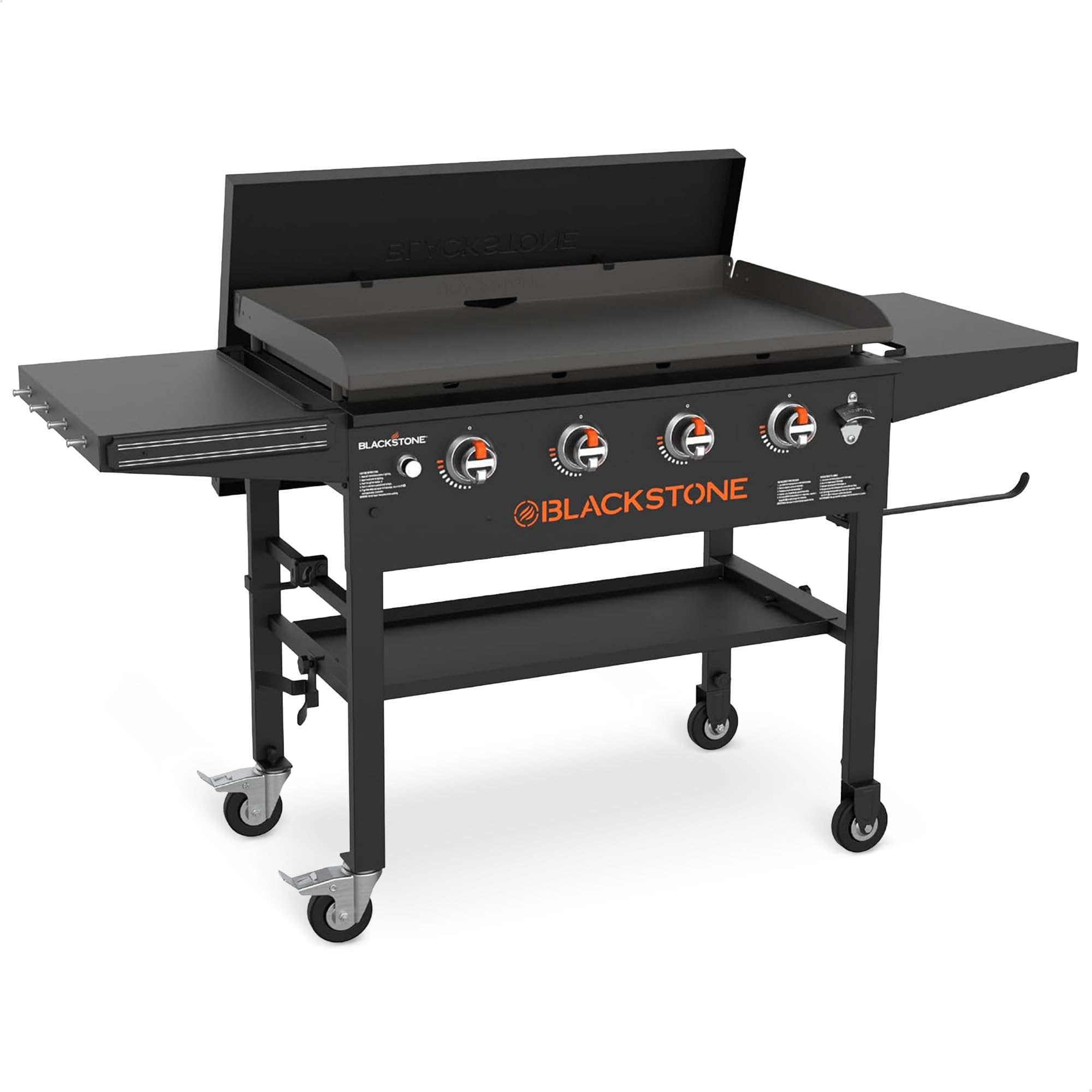 Blackstone Omnivore Outdoor Flat Top Gas Griddle w/Hard Cover, 36” - for Breakfast, BBQ &amp; Grilling w/Steel Cooking Surface, Folding Side Shelves, Rear Grease System &amp; Push-Button Ignition