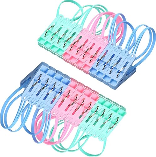 Miniatura 5 de DurReus Paquete de 24 pinzas de plástico para ropa, resistentes al viento, clips antideslizantes para ropa para ropa con resorte de acero resistente