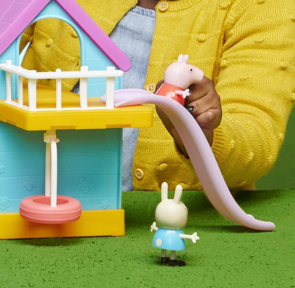 Peppa Pig Peppas Kinder-Clubhaus, Vorschulspielzeug mit Soundeffekten, enthält 2 Figuren und 7 Accessoires, ab 3 Jahren