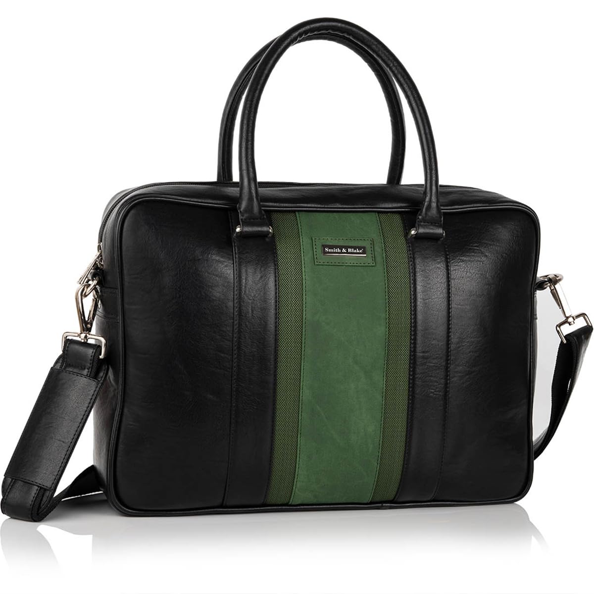 Smith & Blake Laptop Bag for Men - Office Bag Leatherette, Black Color - Fits 14/15.6 Inch Laptop/Macbook - Water Resistant - Shoulder Bag with Trolley Strap - Sage (B09GBC8HM1) Amazon Price History, Amazon Price Tracker