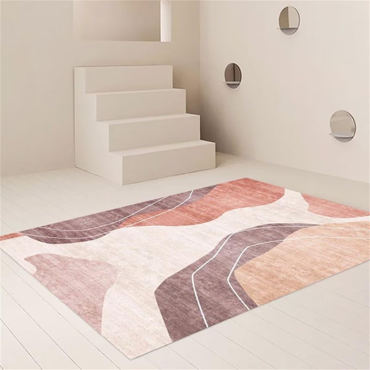 Tapis chambre bébé lavable en machine tapis fin rose floral salon 50x80