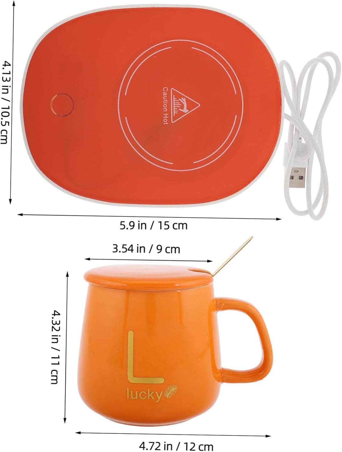 1set Set Lid Spoon Electric Thermal Cup for Hot Drinks for Christmas Birthdays Elegant Box Included