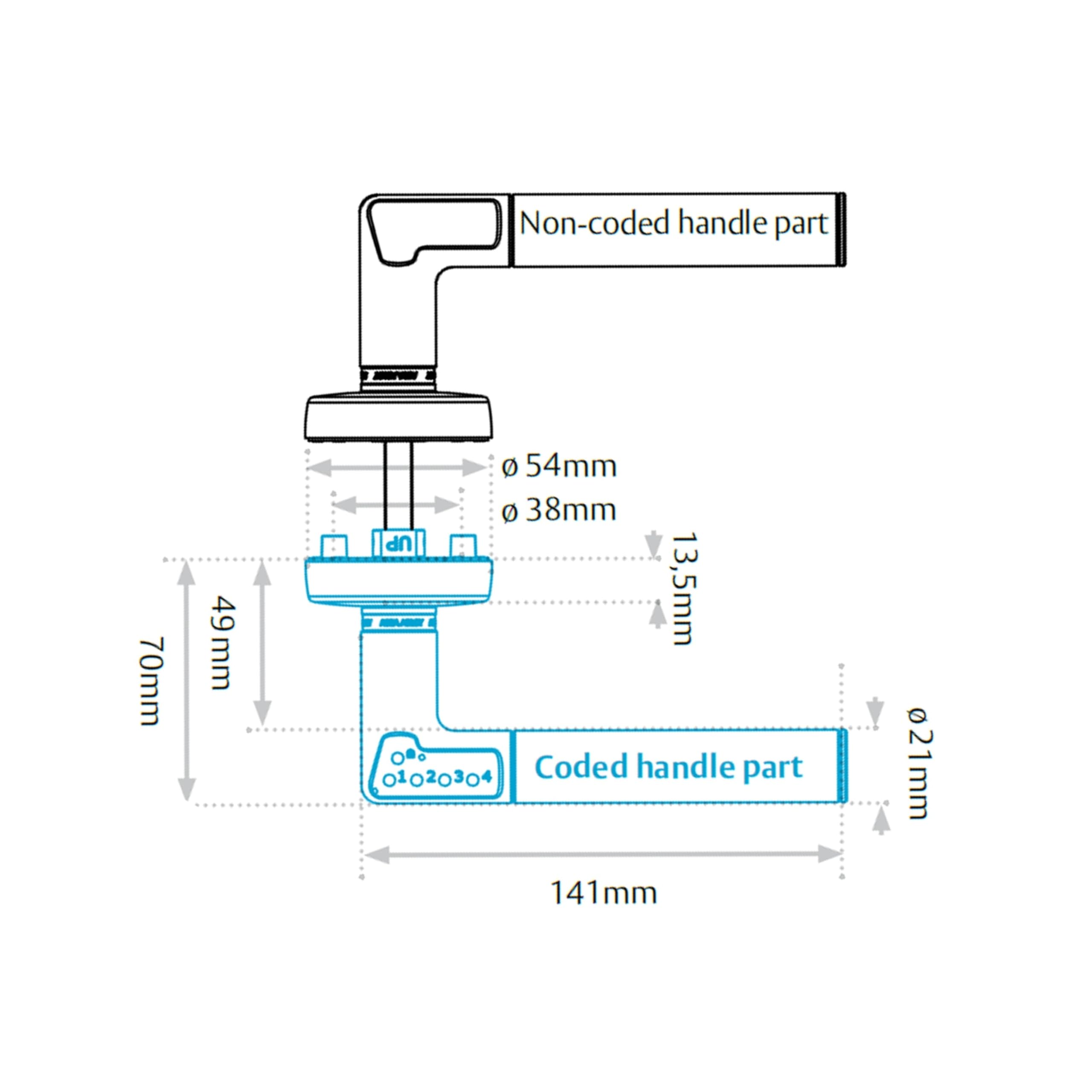 Yale Elektronischer Türgriff rechts, Codeeingabe, bis 9 Benutzercodes + Mastercode, kabellose Montage, LED-/Akustikfeedback, robustes Edelstahl-/Zinkgehäuse, ideal für Innenräume, Büro und Zuhause