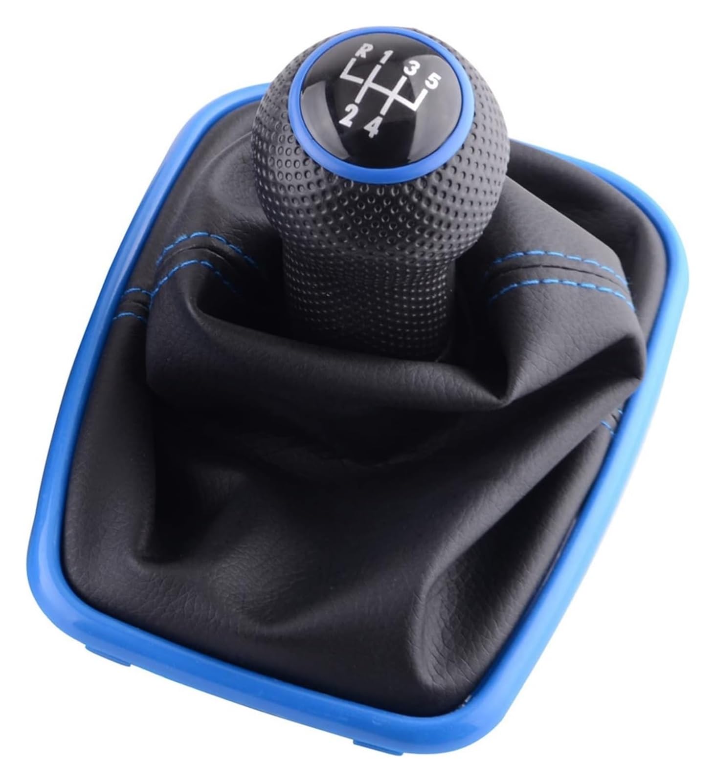 Utongmu Blue Manual Gear Shift Knob For Vw For Golf 4 Iv Mk4 Gti R32 For Bora For Jetta Mt 5 Speed Gear Shift Knob Lever Shifter Gaitor Boot Pu Leather(Blue)