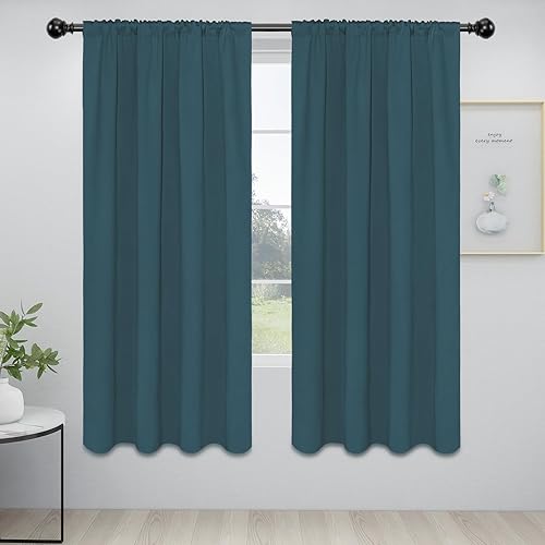 Miniatura 83 de Easy-Going Cortinas opacas con bolsillo para barra para dormitorio, cortinas de ventana para oscurecer la habitación para sala de estar, cortinas de