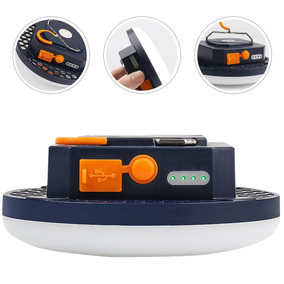 PRETYZOOM Lanterna da Campeggio Struttura Stabile in Lega di Alluminio e Abs LED Ricaricabile Batteria 7500mah Luce Intensa per Illuminazione D'emergenza e Tende Outdoor
