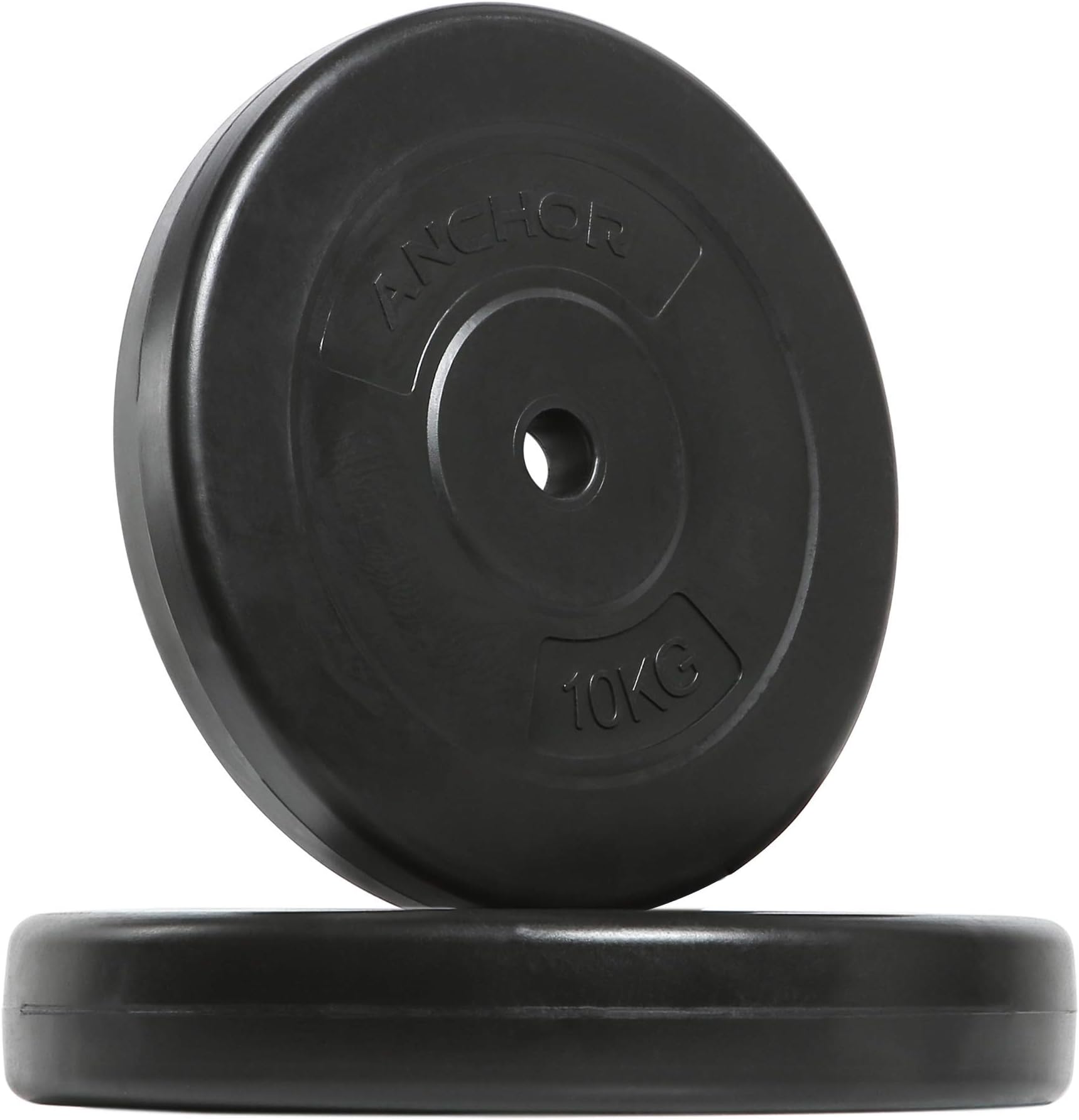 Weight plate disc vinyl (1 inch) 10kg x 2 Standard Plates 20kg weights set for Weight lifting Dumbbell bars strength training home gym fitness workout