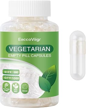 Size 000 Empty Capsules - 1000 Count Clear Empty Capsules 000 with Capsule Filling Kit, Fillable Vegan Vegetarian Capsule, Size 000 Empty Capsule, Easy for DIY Supplements