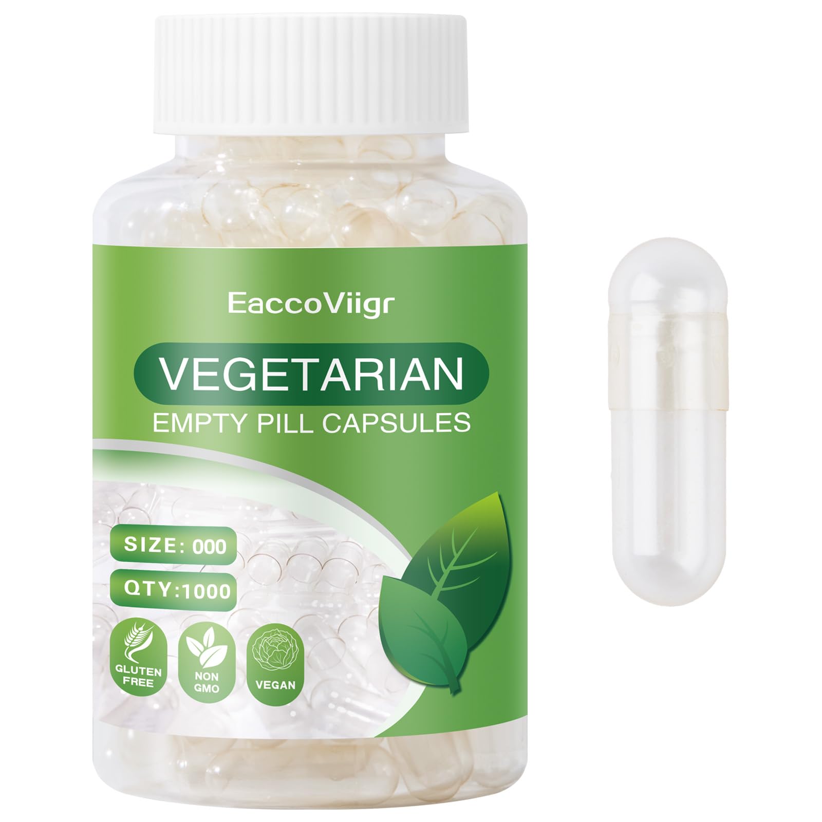 Size 000 Empty Capsules - 100 Count Clear Empty Pill Capsules Size 000 with Capsule Filling Kit, Fillable Vegan Vegetarian Capsule Empty for Vitamins, Easy for DIY Supplements — Amazon image 10