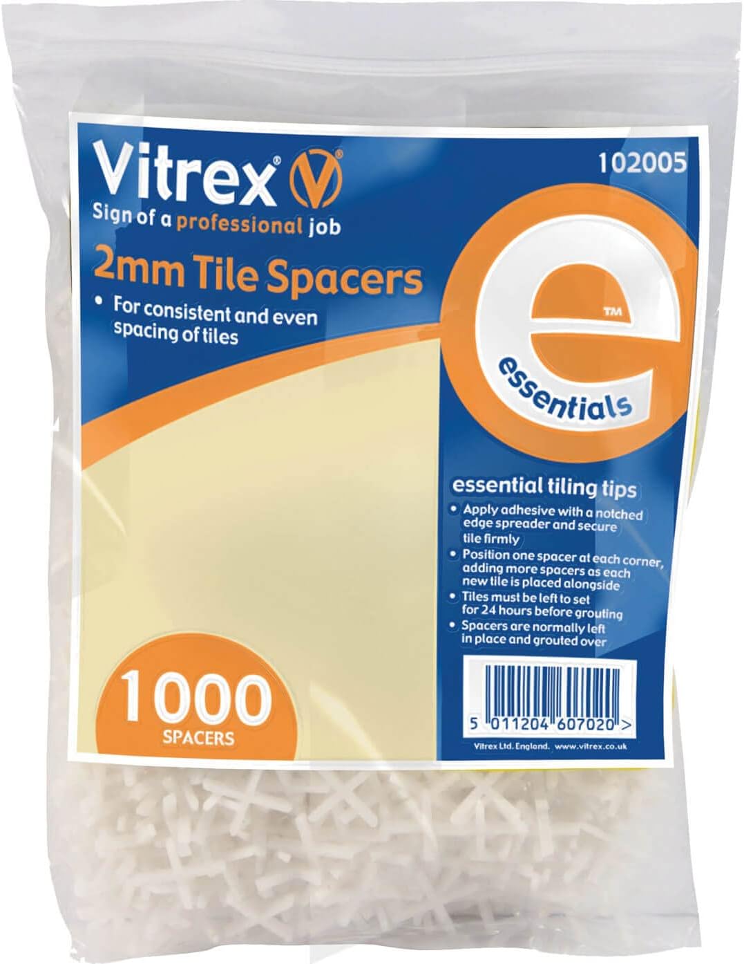 Vitrex 102005 Essential Tile Spacers 2 mm (Pack 1000)