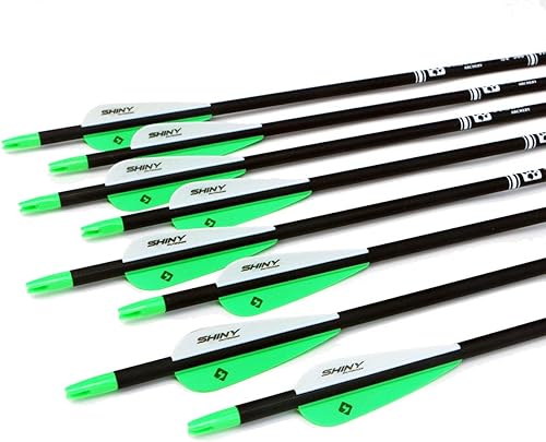 Miniatura 36 de Flecha de carbono de 30 pulgadas con puntas extraíbles para arco compuesto y recurvo (paquete de 12 unidades)