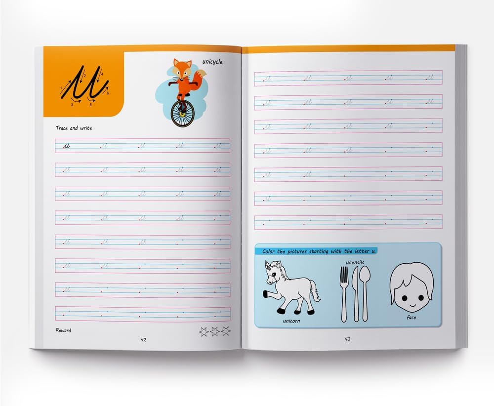 Cursive Handwriting – Small Letters: Practice Workbook | Ages 5–8 Years | Step-By-Step Letter Formation | Tracing Practice |Kids Fine Motor Skills | Premium Paperback | Children | Latest Edition 4