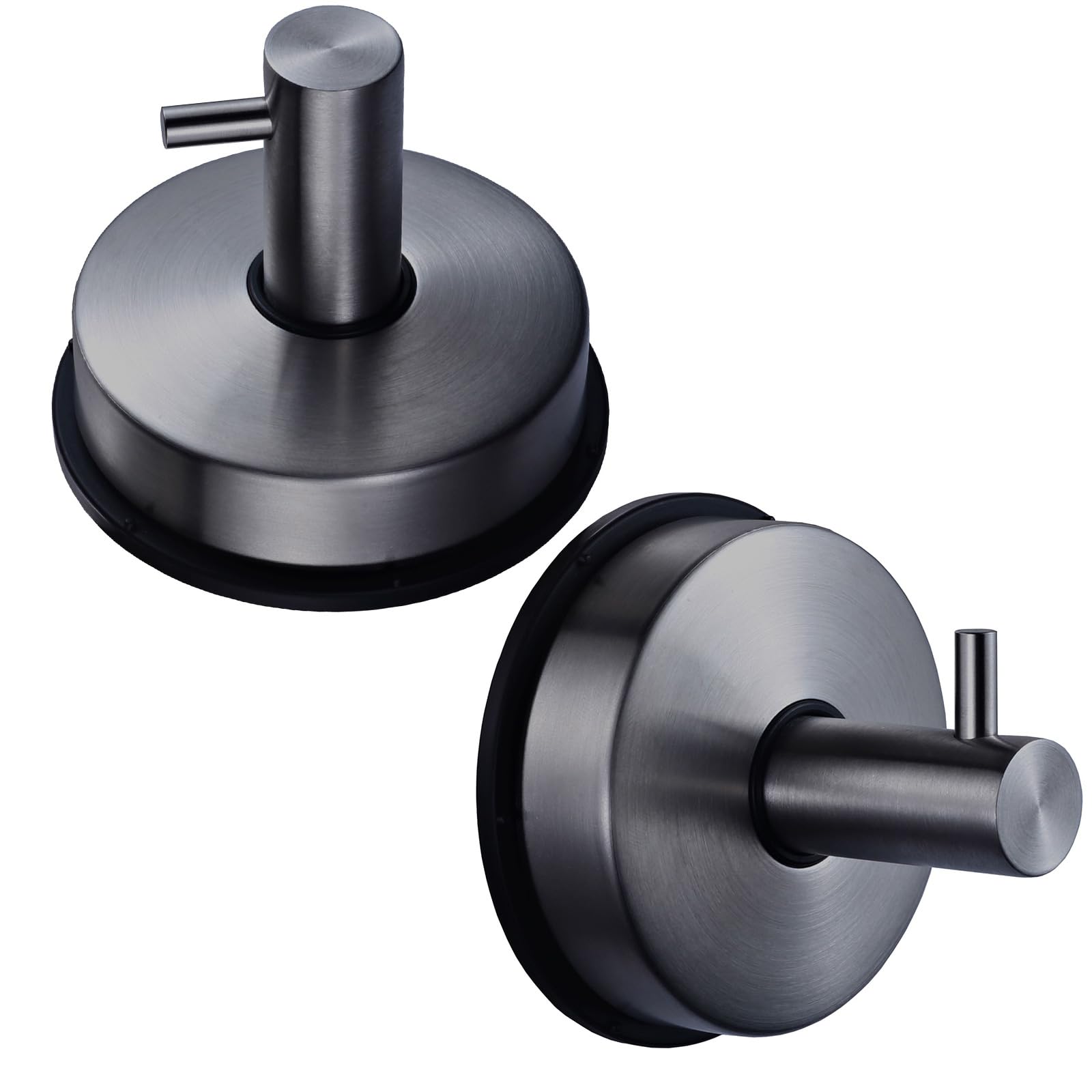 Tsophreniq 2pcs Metal Suction Cup Wall Mount Hook Strong Vacuum Bathroom Towel Hanging Hooks Stainless Steel Coat and Hat Hangers Space Saving Hooks