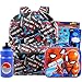Spiderman Backpack with Lunch Box Set - Bundle with Spiderman Backpack for Boys 4-6, Spiderman Lunch Box, Water Bottle, Stickers, More | Spiderman Backpack for Kids