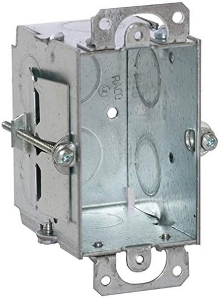 Hubbell Raco 506 2-1/2-Inch Deep, Gangable, 1/2-Inch End Knockouts Old Work Clips 3-Inch by 2-Inch Switch Box