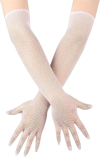 TOMETO STAR Women Elegant Fish Net Full Finger Gloves