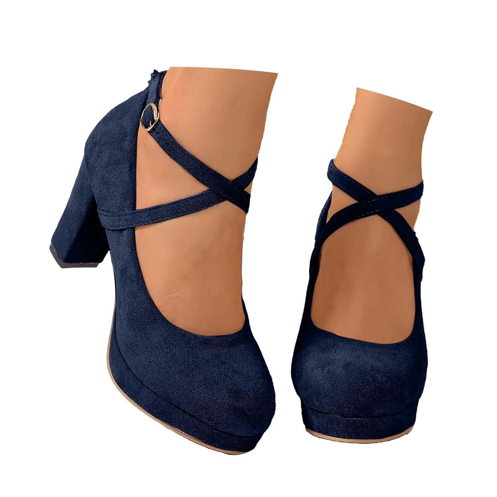 Dirndl Schuhe Damen Trachten Pumps - Trachtenschuhe mit Absatz Chunky Tanzschuhe Brautschuhe Blockabsatz Ballerinas Elegant Schuhe Zum Dirndl Absatzschuhe Spangenpumps Absatzschuhe mit Kreuzriemen