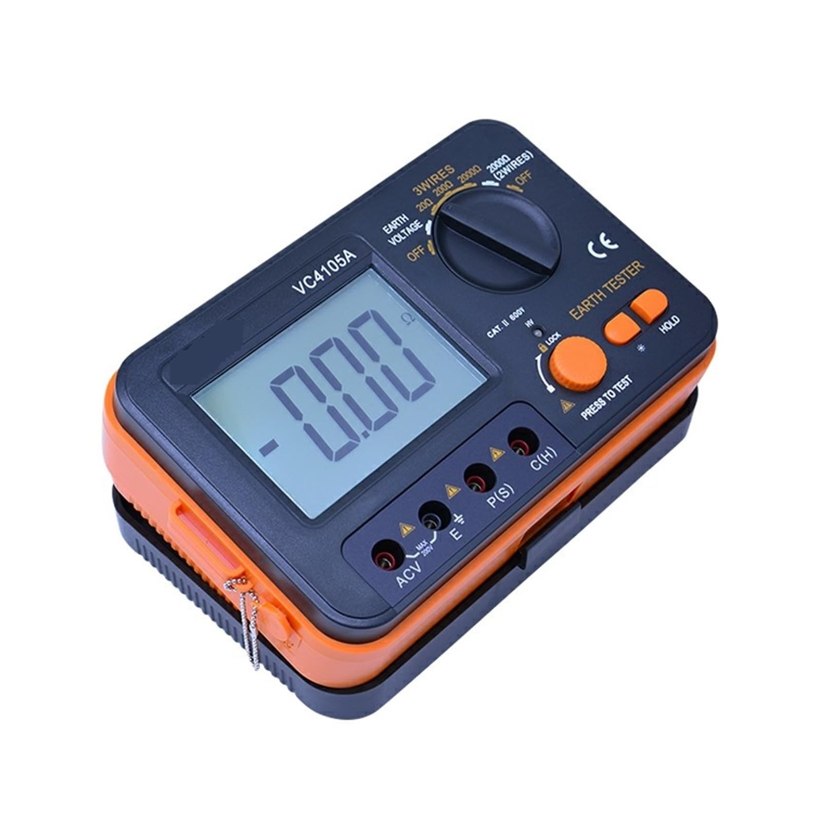 Comprobador de Voltaje VC4105 - Comprobador De Resistencia Tierra Digital LCD, Medidor Voltaje, Instrumento Medición Pararrayos, Herramientas