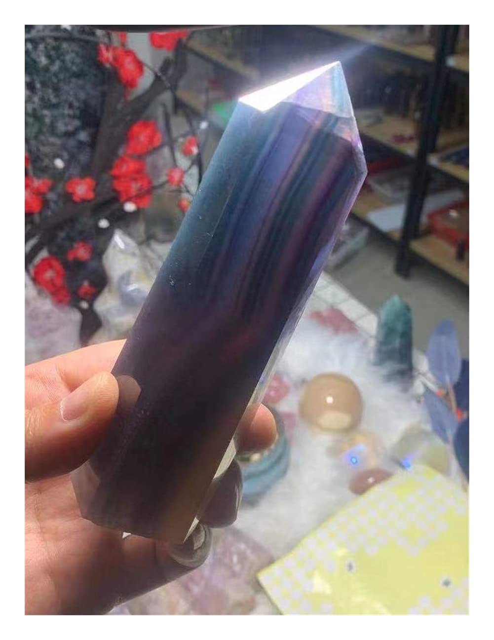 グリーンフローライト　クリスタル　オベリスク　彫刻工芸品　7cm グリーンフローライト クリスタル オベリスク 彫刻工芸品 7cm 置物