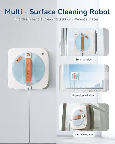 Miniatura 5 de Robot de limpieza de ventanas con 8000 Pa, limpiador automático de ventanas con planificación inteligente de caminos, anticaídas de 15 etapas,