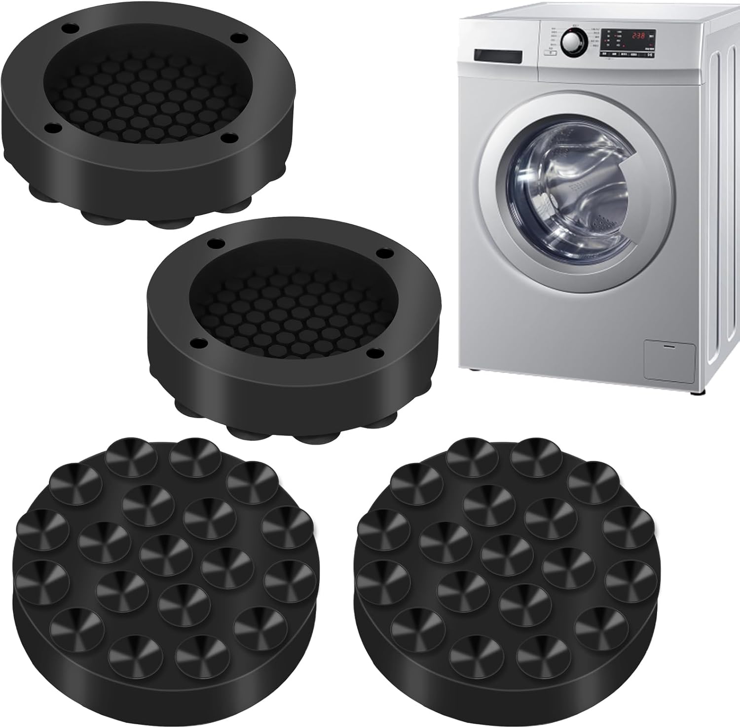 4pcs Anti Vibration Pads for Washing Machine with Suction