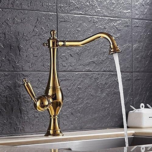 for Bar Farmhouse Commercial, Brass Kitchen Sink Water 360 Rotate Swivel Faucet Single Hole Black Mixer Tap, Vess