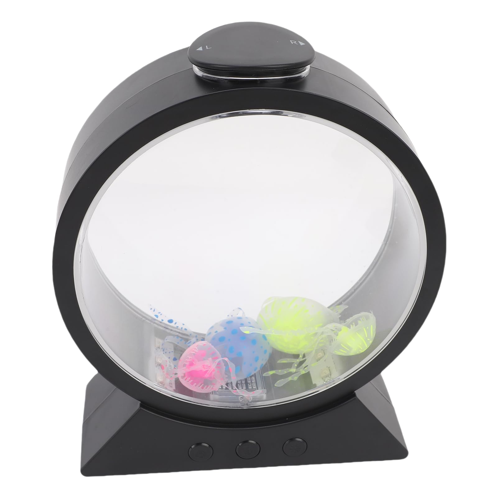 LED Qualle Lampe RGB Farbwechsel Runde Aquarium Nachtlicht (BLACK)
