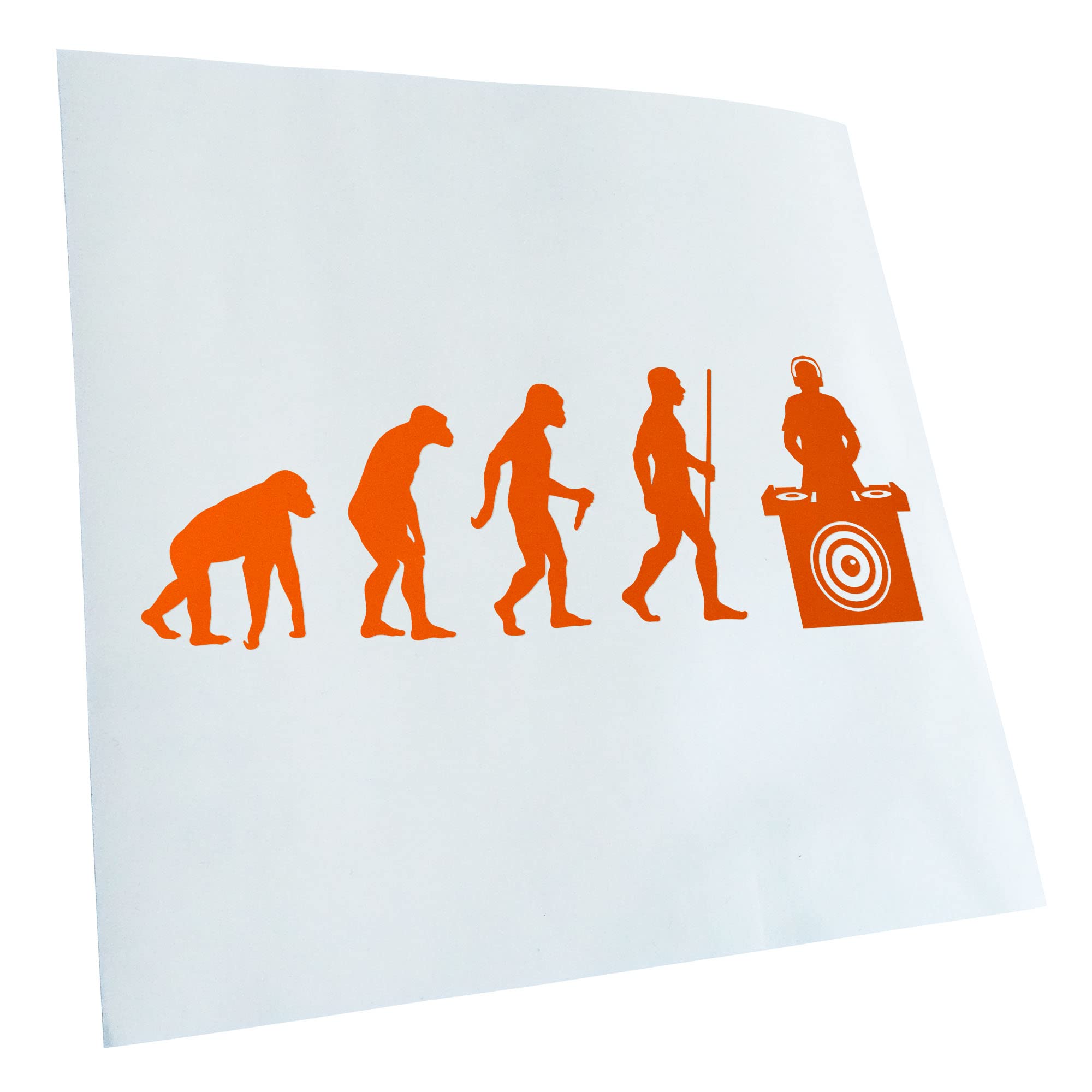 Kiwistar - Car Sticker - DJ Music Bass Evolution - Orange - 30 x 11 cm - Rear Window Car Sticker Weatherproof for Car Truck Moped Truck - Sticker Exterior Self-Adhesive Tuning Accessories for Window