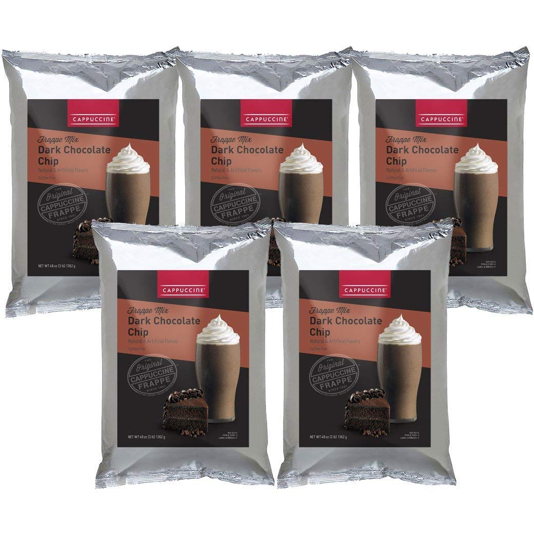 Cappuccine Ice Coffee Frappe Mix - Case of 5 Bags (Dark Chocolate Chip)
