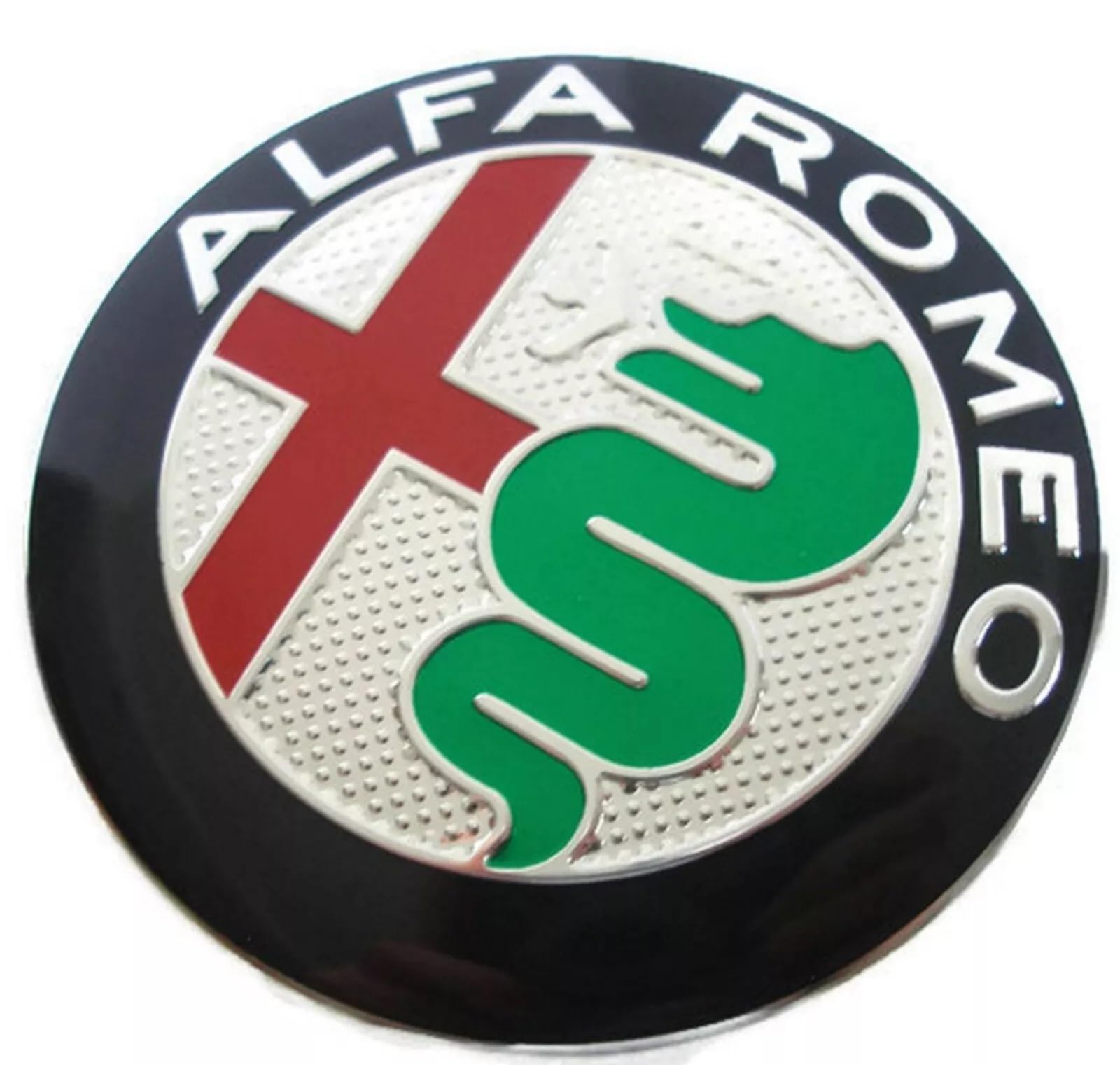 Stemma Alfa Romeo 74mm Emblema Metallo Cofano Anteriore Posteriore Zielony